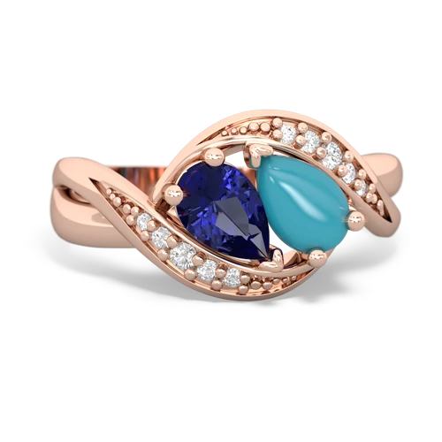 lab sapphire-turquoise keepsake curls ring