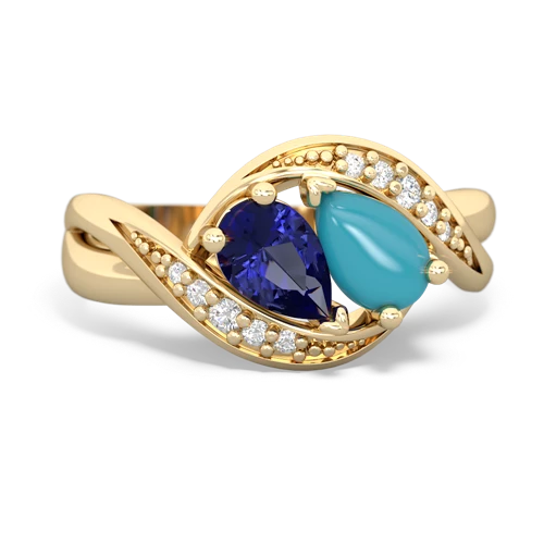 lab sapphire-turquoise keepsake curls ring