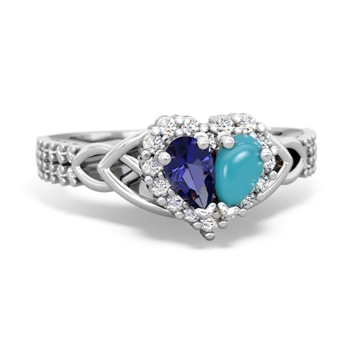 lab sapphire-turquoise keepsake engagement ring