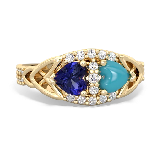 lab sapphire-turquoise keepsake engagement ring