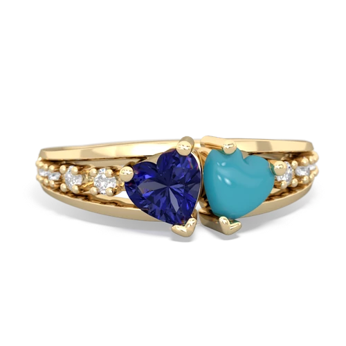 lab sapphire-turquoise modern ring