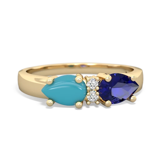 lab sapphire-turquoise timeless ring