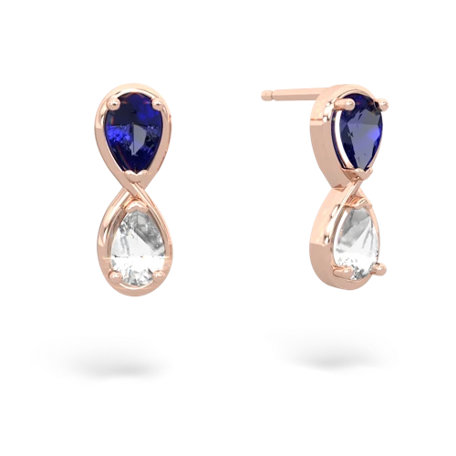 lab sapphire-white topaz infinity earrings