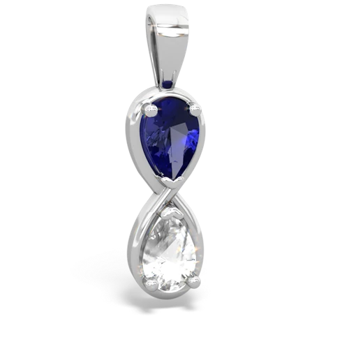 Lab Sapphire Lab Created Sapphire with Genuine White Topaz Infinity pendant Pendant