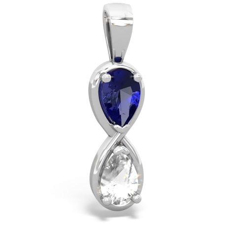 lab sapphire-white topaz infinity pendant