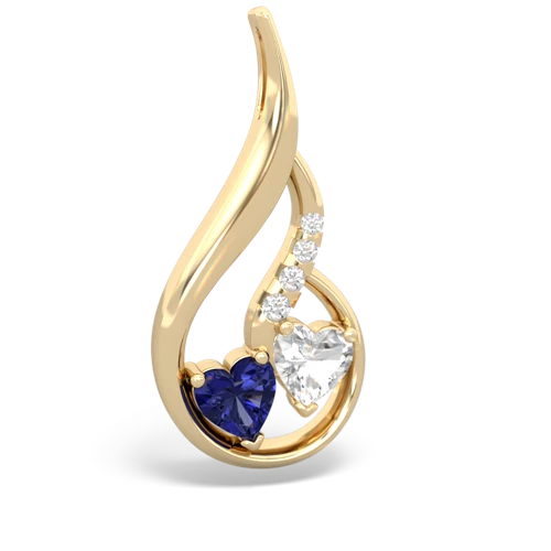 lab sapphire-white topaz keepsake swirl pendant