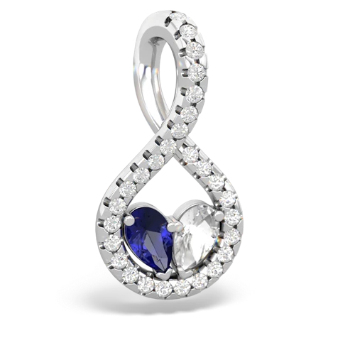Lab Sapphire Lab Created Sapphire with Genuine White Topaz PavÃ© Twist pendant Pendant