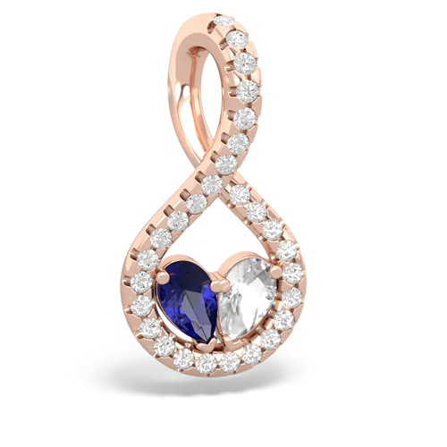 lab sapphire-white topaz pave twist pendant