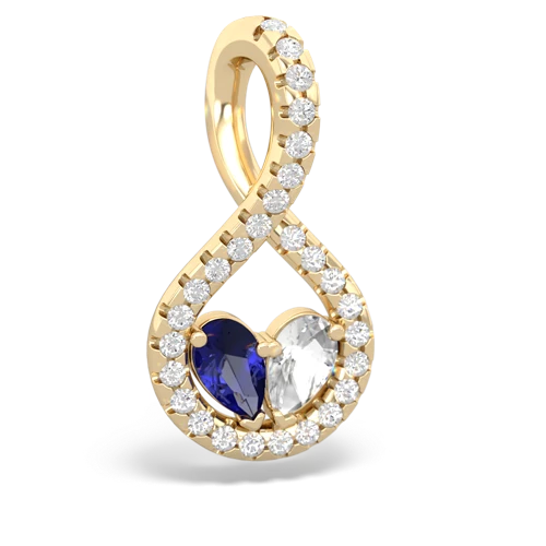 lab sapphire-white topaz pave twist pendant