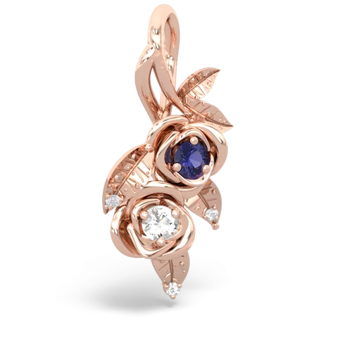 Lab Sapphire Lab Created Sapphire with Genuine White Topaz Rose Vine pendant Pendant