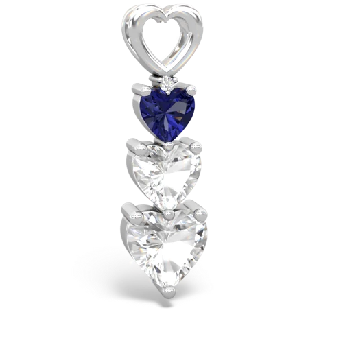 Lab Sapphire Lab Created Sapphire with Genuine White Topaz and  Past Present Future pendant Pendant