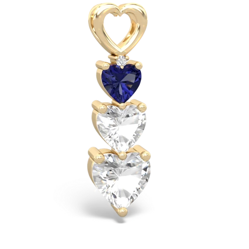 Lab Sapphire Lab Created Sapphire with Genuine White Topaz and Genuine Fire Opal Past Present Future pendant Pendant