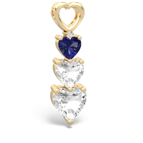 Lab Sapphire Lab Created Sapphire with Genuine White Topaz and Lab Created Emerald Past Present Future pendant Pendant