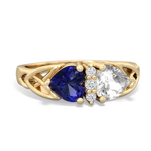 lab sapphire-white topaz celtic ring