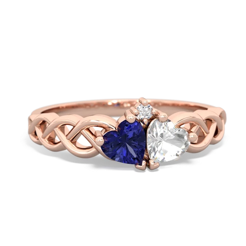 lab sapphire-white topaz celtic braid ring