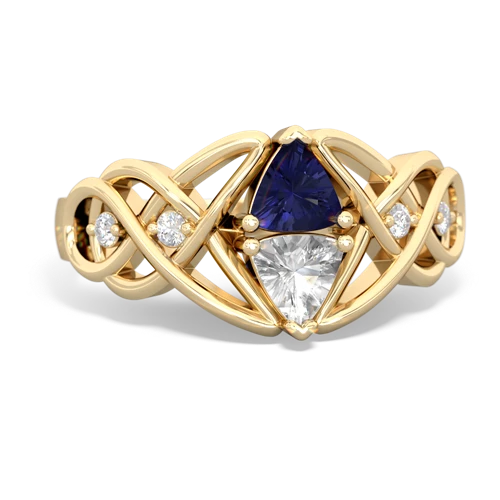lab sapphire-white topaz celtic knot ring