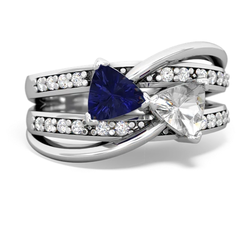 Lab Sapphire Lab Created Sapphire with Genuine White Topaz Bowtie ring Ring
