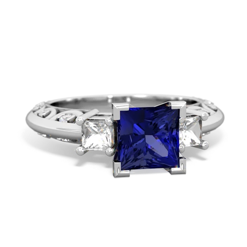 Lab Sapphire Lab Created Sapphire with Genuine White Topaz and Lab Created Ruby Art Deco ring Ring