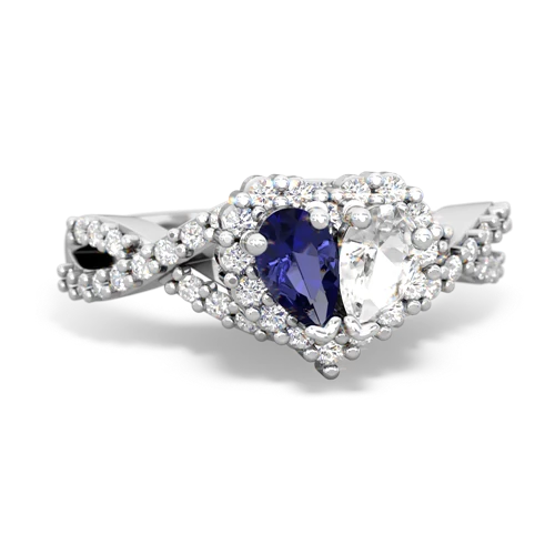 lab sapphire-white topaz engagement ring