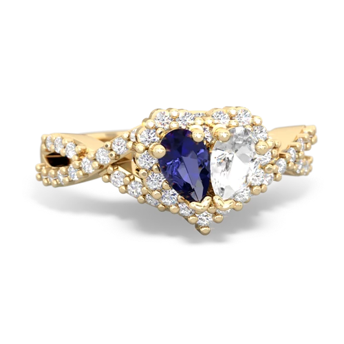 lab sapphire-white topaz engagement ring