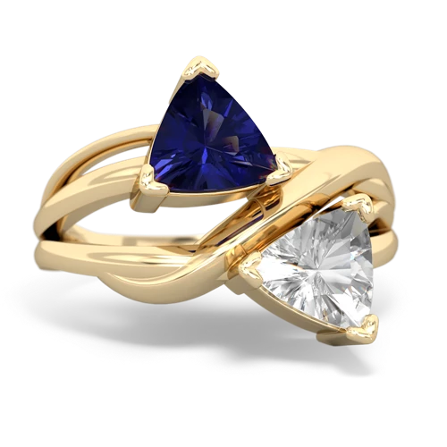 lab sapphire-white topaz filligree ring