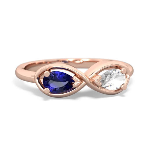 Lab Sapphire Lab Created Sapphire with Genuine White Topaz Infinity ring Ring