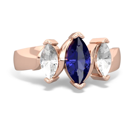 lab sapphire-white topaz keepsake ring