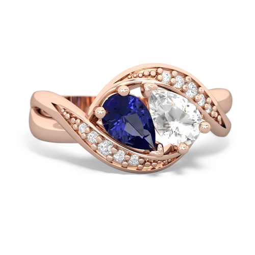 Lab Sapphire Lab Created Sapphire with Genuine White Topaz Summer Winds ring Ring