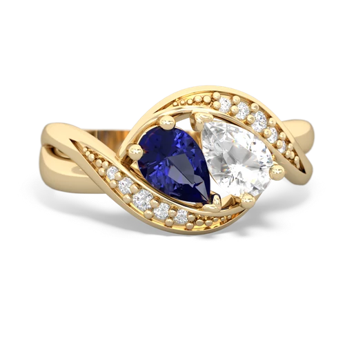 Lab Sapphire Lab Created Sapphire with Genuine White Topaz Summer Winds ring Ring