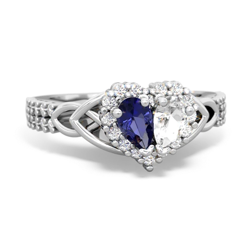 lab sapphire-white topaz keepsake engagement ring