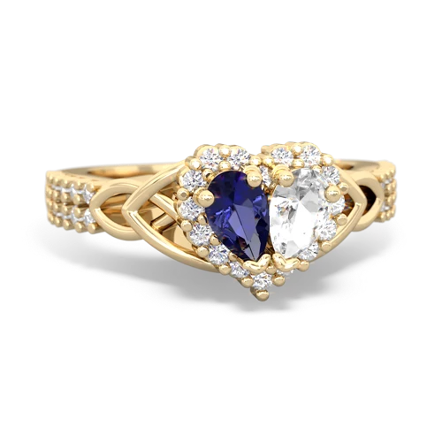 lab sapphire-white topaz keepsake engagement ring