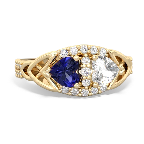 lab sapphire-white topaz keepsake engagement ring