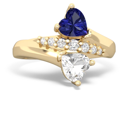 lab sapphire-white topaz modern ring