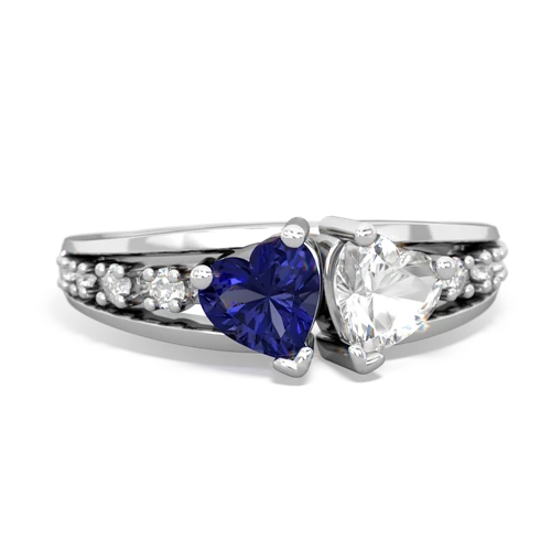 lab sapphire-white topaz modern ring