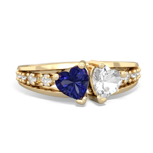 lab sapphire-white topaz modern ring