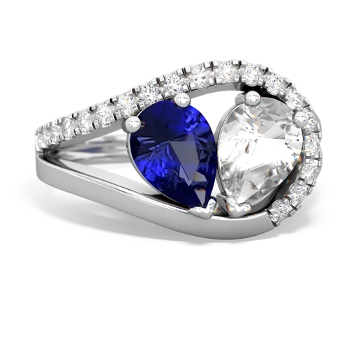 lab sapphire-white topaz pave heart ring