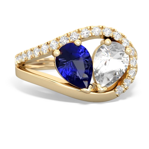 lab sapphire-white topaz pave heart ring