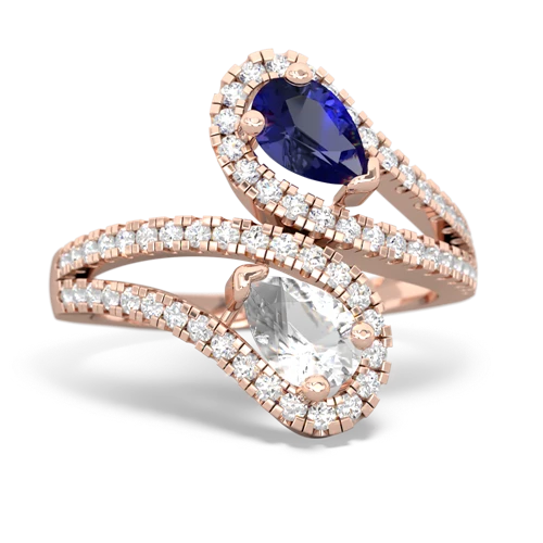 Lab Sapphire Lab Created Sapphire with Genuine White Topaz Diamond Dazzler ring Ring