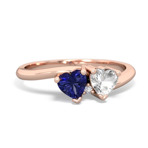 Lab Sapphire Lab Created Sapphire with Genuine White Topaz Sweetheart's Promise ring Ring