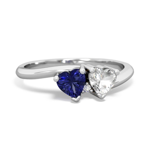 Lab Sapphire Lab Created Sapphire with Genuine White Topaz Sweetheart's Promise ring Ring