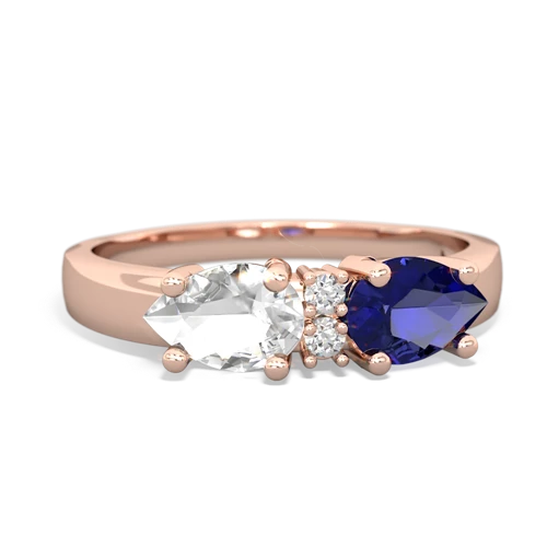 lab sapphire-white topaz timeless ring