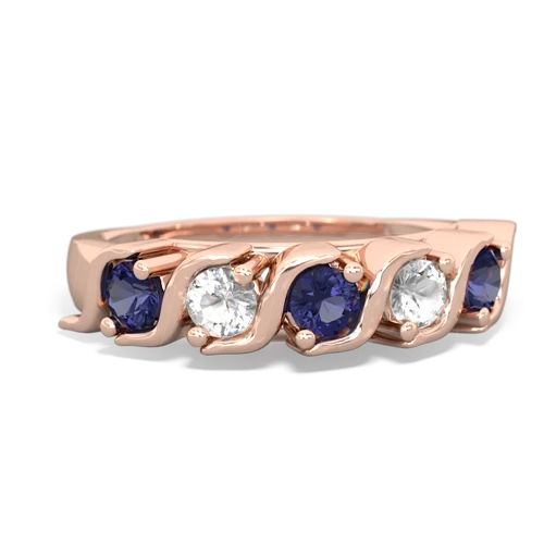 lab sapphire-white topaz timeless ring