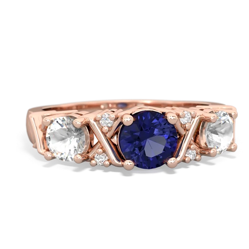 lab sapphire-white topaz timeless ring