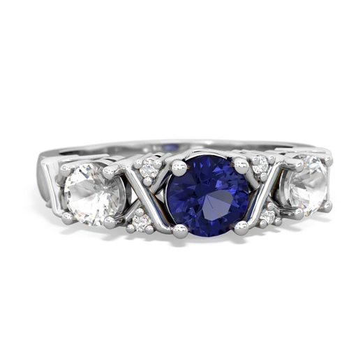 lab sapphire-white topaz timeless ring