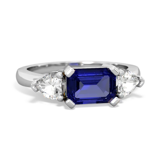 lab sapphire-white topaz timeless ring