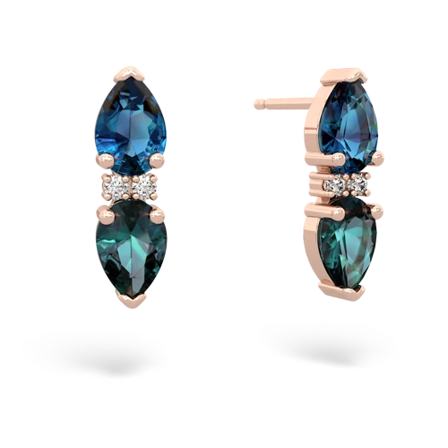 london topaz-alexandrite bowtie earrings