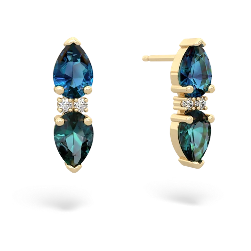 london topaz-alexandrite bowtie earrings