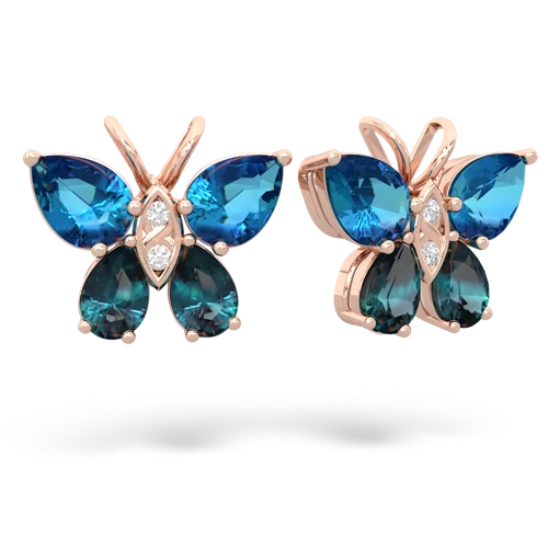 london topaz-alexandrite butterfly earrings