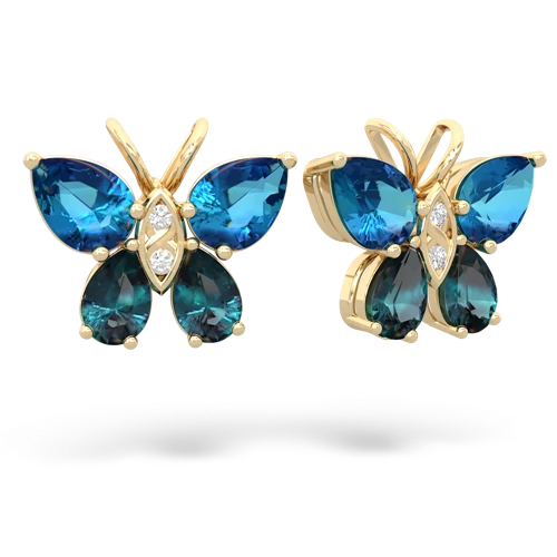 london topaz-alexandrite butterfly earrings