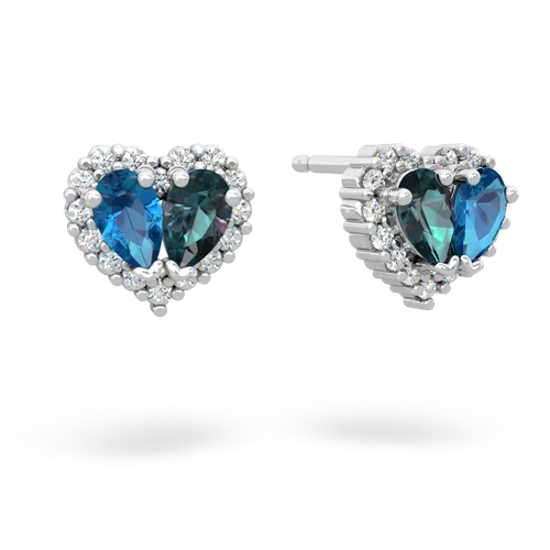 london topaz-alexandrite halo-heart earrings